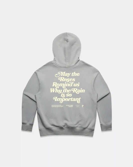 Women's Sueded Slogan Hoodie - Storm