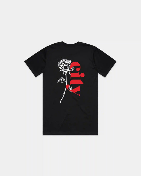 Soft-Blend Rose City "P" Tee - Black