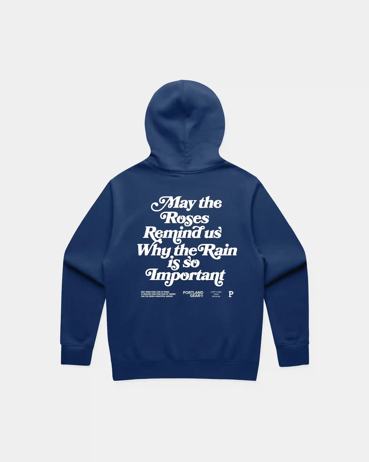 Sueded Slogan Hoodie - Cobalt