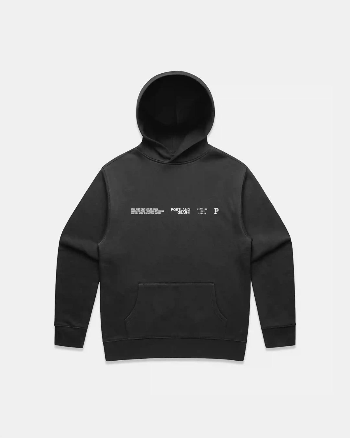 Sueded Slogan Hoodie - Faded Black