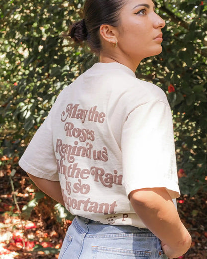 All-American Slogan Tee - Cream