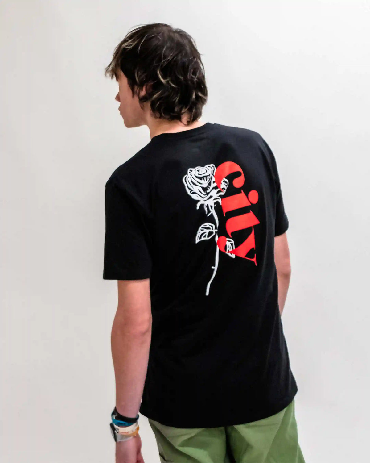 Soft-Blend Rose City "P" Tee - Black