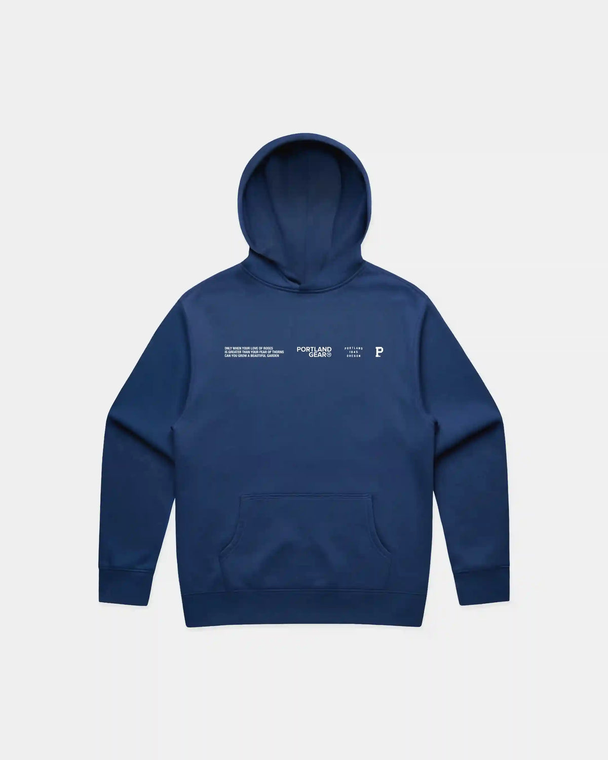 Sueded Slogan Hoodie - Cobalt