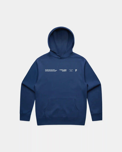 Sueded Slogan Hoodie - Cobalt